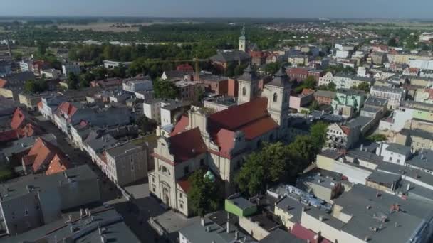 Bella Basilica Leszno Vista Aerea Polonia Filmati Alta Qualità — Video Stock