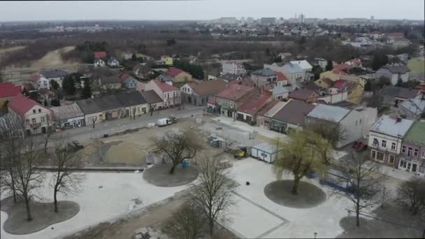 Market Meydanı Rozwadow Stalowa Wola Havacılık Görünümü Polonya Yüksek Kalite — Stok video