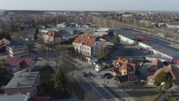 Beautiful Housing Estate Lezajsk Aerial View Poland High Quality Footage — Stock Video