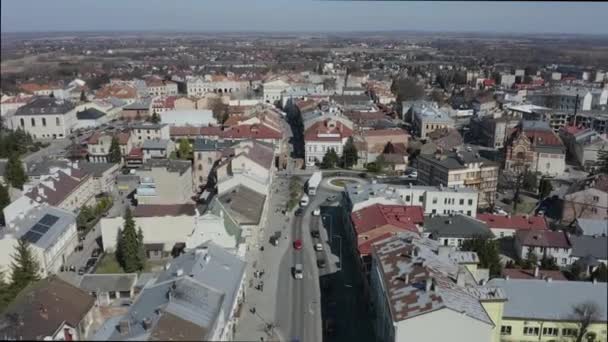Bela Rotunda Cidade Velha Jaroslaw Vista Aérea Polônia Imagens Alta — Vídeo de Stock
