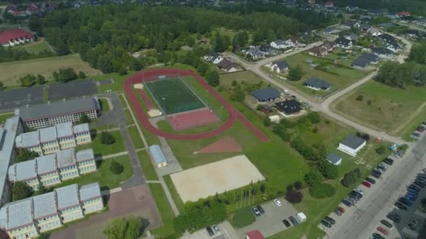 Δικαστήριο Σχολή Binkow Belchatow Aerial View Πολωνία Υψηλής Ποιότητας Πλάνα — Αρχείο Βίντεο