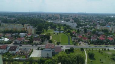 Güzel Panorama Parkı Olszewskich Belchatow Hava Manzaralı Polonya. Yüksek kalite 4k görüntü