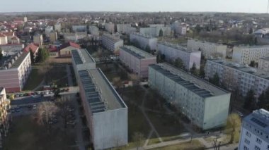 Güzel Panorama Konutları Lezajsk Havacılık Manzarası Polonya. Yüksek kalite 4k görüntü