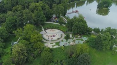 Parkı Pond Zgierz Havacılık Polonya. Yüksek kalite 4k görüntü