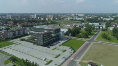Güzel Estate Binkow Belchatow Hava Manzarası Polonya. Yüksek kalite 4k görüntü