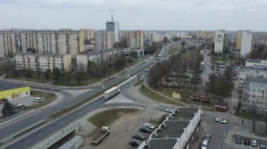 Güzel Panorama Konutları Stalowa Wola Havacılık Görünümü Polonya. Yüksek kalite 4k görüntü