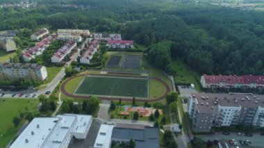 Güzel Panorama Przytorze Belchatow Hava Manzaralı Polonya. Yüksek kalite 4k görüntü