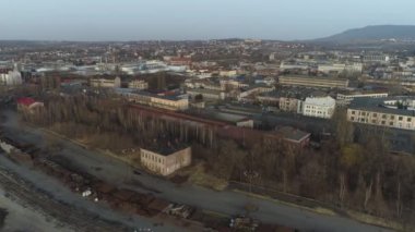 Güzel Panorama Bielsko Biala Hava Manzarası Polonya. Yüksek kalite 4k görüntü