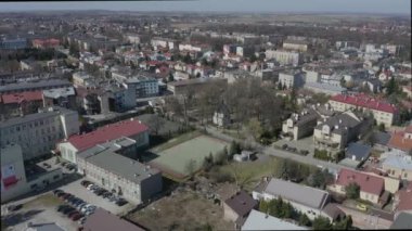 Güzel Okul Parkı Jaroslaw Hava Manzarası Polonya. Yüksek kalite 4k görüntü