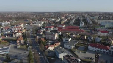 Güzel Panorama Konutları Lezajsk Havacılık Manzarası Polonya. Yüksek kalite 4k görüntü