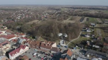 Güzel Panorama Lezajsk Hava Manzarası Polonya. Yüksek kalite 4k görüntü