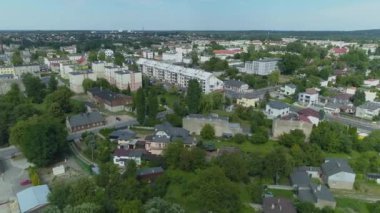 Güzel Panorama Konutları Zgierz Havacılık Manzarası Polonya. Yüksek kalite 4k görüntü