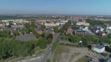 Güzel Panorama Leszno Hava Manzarası Polonya. Yüksek kalite 4k görüntü