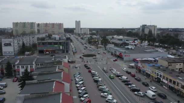 Panorama Shopping Mall Stalowa Wola Aerial View Polsko Vysoce Kvalitní — Stock video