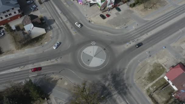 Beautiful Roundabout Zamosc Aerial View Poland High Quality Footage — Stock Video