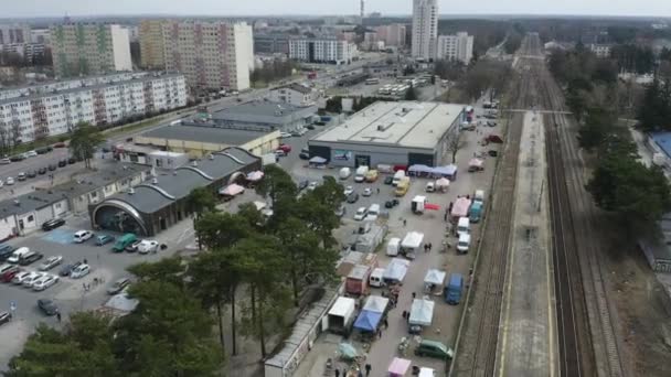 Panorama Shopping Mall Stalowa Wola Aerial View Polsko Vysoce Kvalitní — Stock video