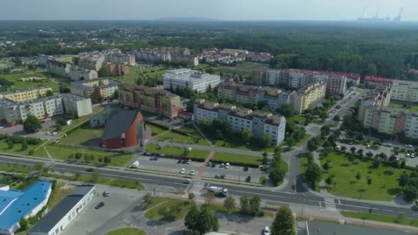 Smukke Panorama Przytorze Belchatow Aerial View Polen Høj Kvalitet Optagelser – Stock-video