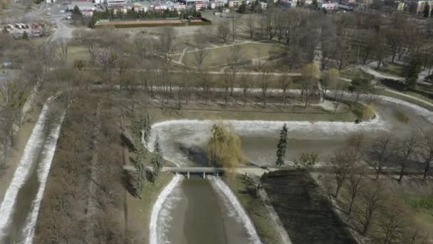 Όμορφη Πάρκο Παλιά Πόλη Zamosc Αεροφωτογραφία Πολωνία Υψηλής Ποιότητας Πλάνα — Αρχείο Βίντεο