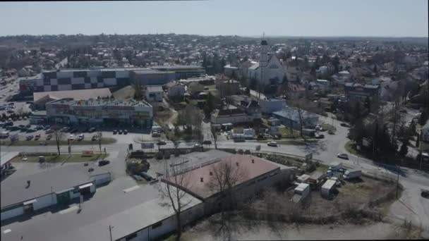 Vackra Panorama Jaroslaw Flygfoto Polen Högkvalitativ Film — Stockvideo