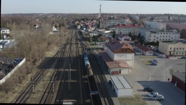 Gare Lezajsk Vue Aérienne Pologne Images Haute Qualité — Video