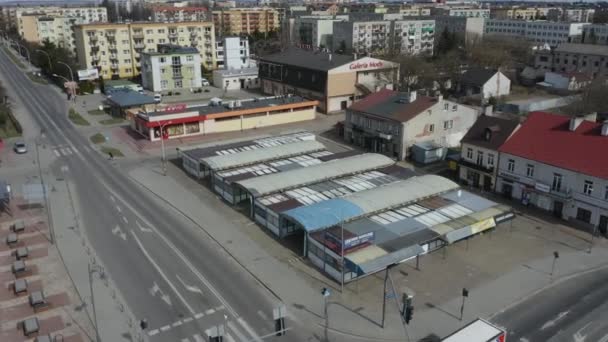 Prachtig Nieuw Markt Plein Zamosc Luchtfoto Uitzicht Polen Hoge Kwaliteit — Stockvideo