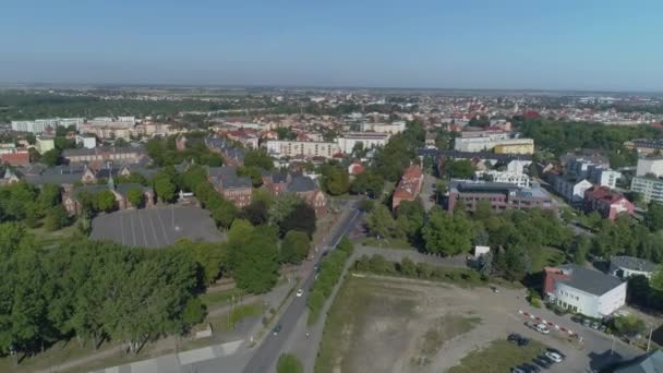 Vackra Panorama Leszno Flygfoto Polen Högkvalitativ Film — Stockvideo