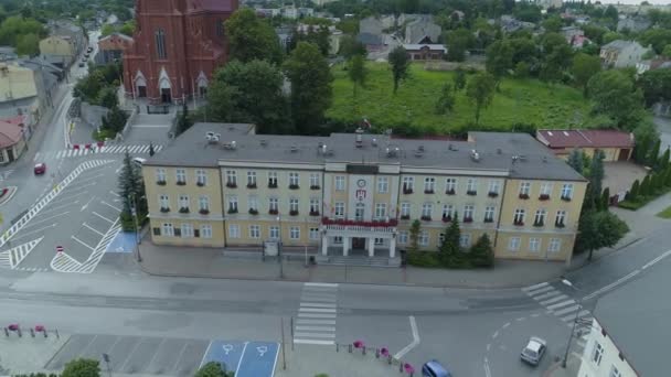 Beautiful Square Councill Zgierz Aerial View Poland Vysoce Kvalitní Záběry — Stock video