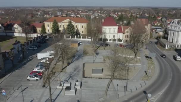 Όμορφη Αγορά Τόπος Centrum Lezajsk Aerial View Πολωνία Υψηλής Ποιότητας — Αρχείο Βίντεο