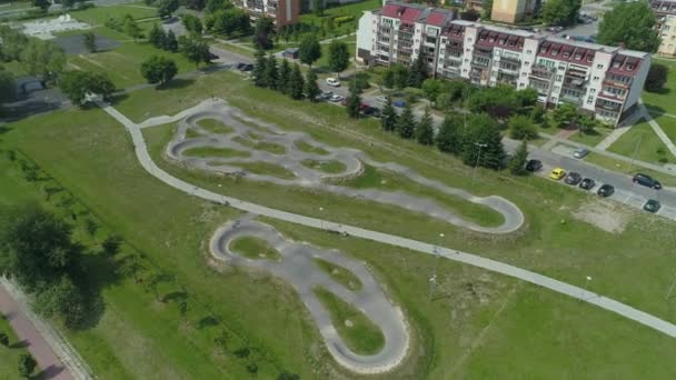 Piękna Pumptrack Belchatow Aerial View Poland Wysokiej Jakości Materiał — Wideo stockowe
