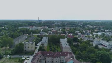 Güzel Panorama Konutları Zgierz Havacılık Manzarası Polonya. Yüksek kalite 4k görüntü