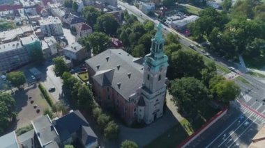 Güzel Kilise Leszno Hava Manzarası Polonya. Yüksek kalite 4k görüntü