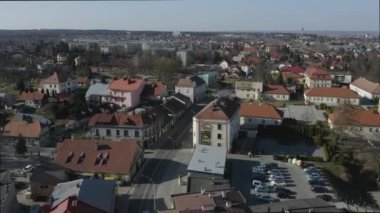 Güzel Panorama Konutları Lezajsk Havacılık Manzarası Polonya. Yüksek kalite 4k görüntü