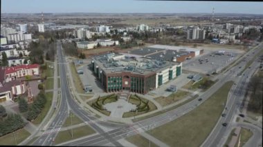 Güzel Panorama Court Mall Zamosc Hava Manzarası Polonya. Yüksek kalite 4k görüntü