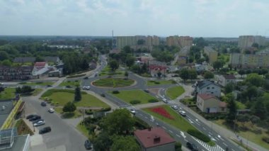 Güzel Büyük Yuvarlak Belchatow Hava Manzaralı Polonya. Yüksek kalite 4k görüntü