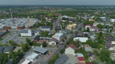 Güzel Kilise Çarşısı Belchatow Hava Manzarası Polonya. Yüksek kalite 4k görüntü