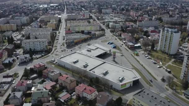 Beautiful Gallery Mall Zamosc Aerial View Polsko Vysoce Kvalitní Záběry — Stock video