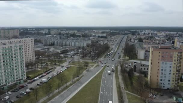 Vackra Panorama Bostadsrätt Stalowa Wola Antenn View Poland Högkvalitativ Film — Stockvideo