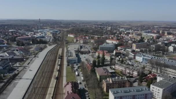 Vackra Panorama Jaroslaw Flygfoto Polen Högkvalitativ Film — Stockvideo