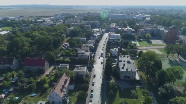 Smukke Panorama Leszno Aerial View Polen Høj Kvalitet Optagelser – Stock-video