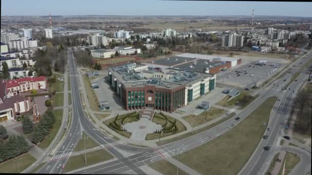 Beautiful Panorama Court Mall Zamosc Aerial View Poland High Quality — Stock Video