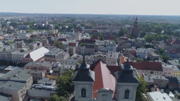 Bella Basilica Leszno Vista Aerea Polonia Filmati Alta Qualità — Video Stock