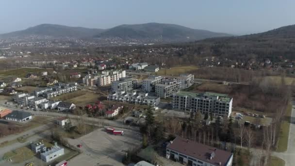 Krásné Panorama Hory Bielsko Biala Aerial View Polsko Vysoce Kvalitní — Stock video