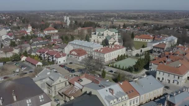 Piękne Liceum Jarosława Aerial View Poland Wysokiej Jakości Materiał — Wideo stockowe