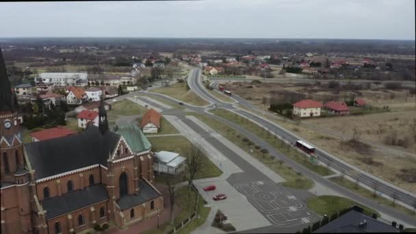 Bela Vista Aérea Panorama Stalowa Wola Polónia Imagens Alta Qualidade — Vídeo de Stock