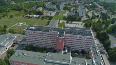Güzel Hastane Belchatow Hava Manzarası Polonya. Yüksek kalite 4k görüntü