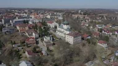 Güzel Kilise Panorama Jaroslaw Hava Manzarası Polonya. Yüksek kalite 4k görüntü