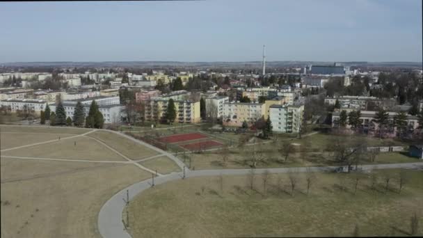 美丽的全景住宅Zamosc Aerial View Poland 高质量的4K镜头 — 图库视频影像