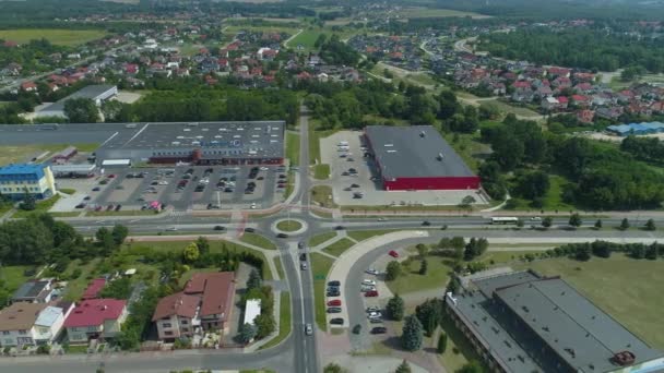 Prachtige Panorama Stores Belchatow Luchtfoto View Polen Hoge Kwaliteit Beeldmateriaal — Stockvideo