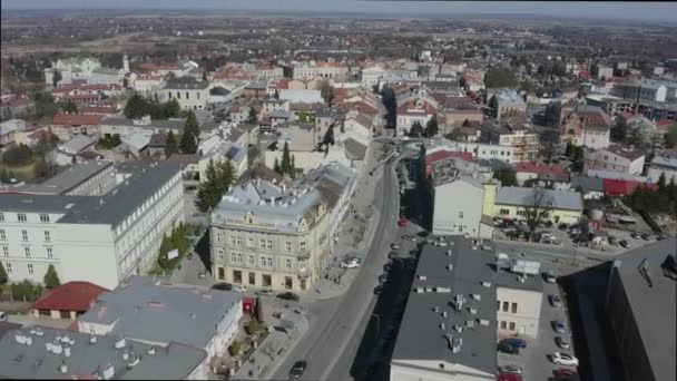 Bella Strada Città Vecchia Jaroslaw Vista Aerea Polonia Filmati Alta — Video Stock