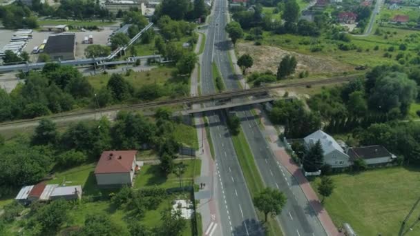 Prachtig Viaduct Belchatow Luchtfoto Uitzicht Polen Hoge Kwaliteit Beeldmateriaal — Stockvideo